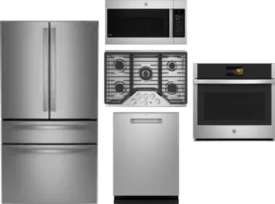 5 Piece Package Includes Refrigerator, Cooktop, Wall Oven, Microwave And Dishwasher
